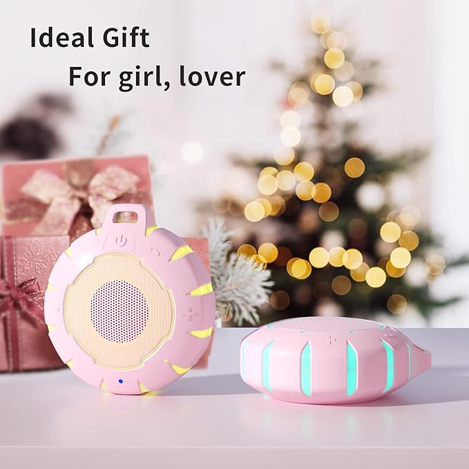 HEYSONG Waterproof Shower Bluetooth Speaker, Durable & Portable with Clear Sound, Ideal for Shower, Pool, Beach & Kayaking – Great Gift for Girls, Women-BubblyBeeBaby