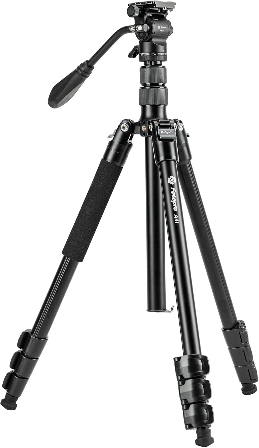 Fotopro 73" Camera Tripod, Aluminum Compact Travel Tripod and Monopod with 360° Ball Head Quick Release Plate, Professional Camera Tripod for DSLR, A4I A5I (Grey, 80 Inch)
