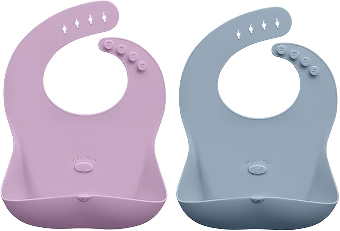 Abiie Ruby Wrapp Silicone Bibs for Babies with Front Pocket - Waterproof Bib - Stain Resistant - Silicone Toddler Bibs-BubblyBeeBaby