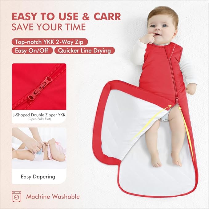 HAPIU Unisex Rayon Made from Bamboo Baby Sleep Sack TOG 1.0, 2-Way Zipper YKK, Wearable Blanket Baby-BubblyBeeBaby