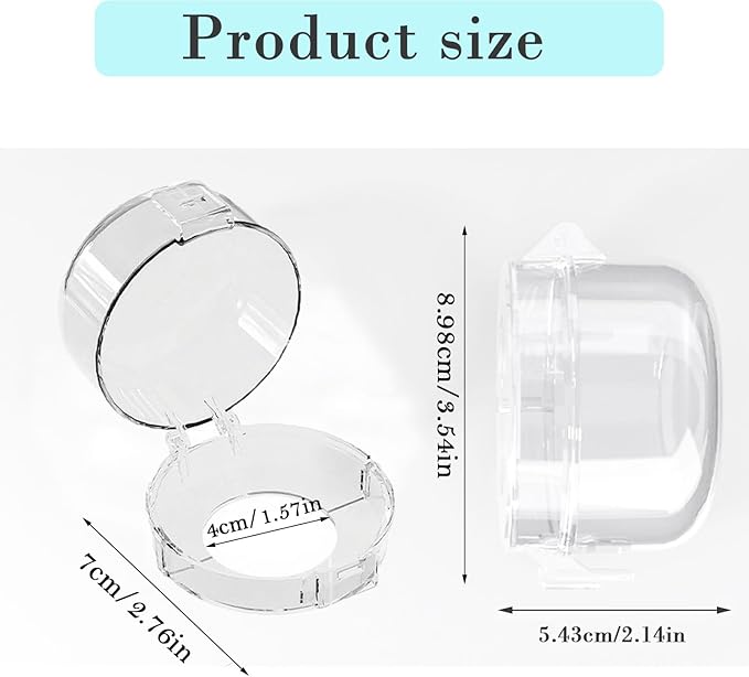 2 Pack Deadbolt Child Safety Lock Cover, Child Proof Door Knob Cover, Large Size Door Safety Deadbolt Lock for Kids, 2.76 * 2.14"-BubblyBeeBaby