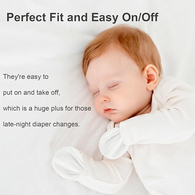 Newborn Mittens No Scratch 100% Cotton Mitts Boy Girl baby mittens 0-6 months 6 Pack-BubblyBeeBaby