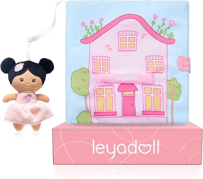 Interactive Sensory Soft Cloth Book, Educational Crinkle Quiet Activity Busy Book for Babies,Toddler Travel Toy Gift for 1-3 Year Old Boys and Girls (A Berry Special Day)-Tanned-BubblyBeeBaby