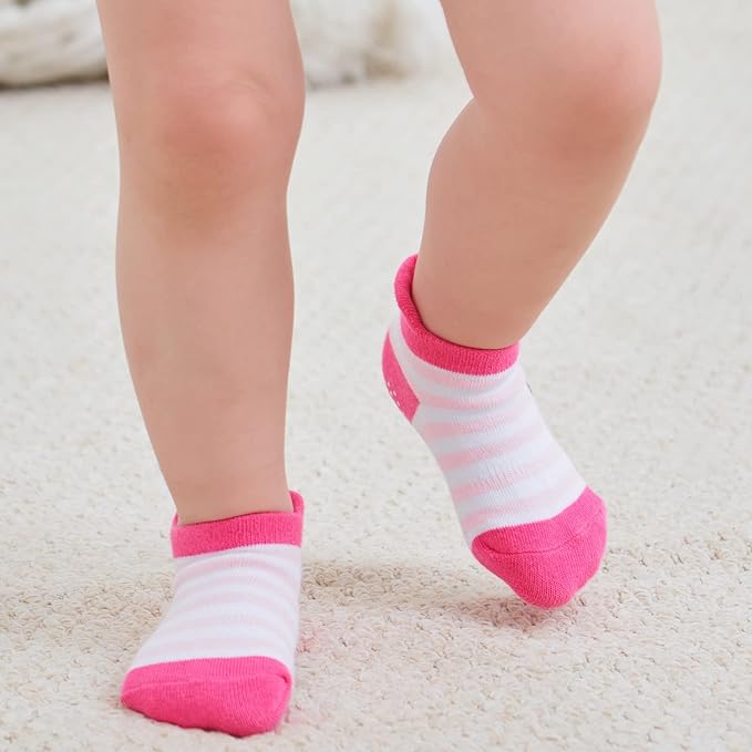 Zaples Baby Non Slip Grip Ankle Socks with Non Skid Soles for Infants Toddlers Kids Boys Girls-BubblyBeeBaby