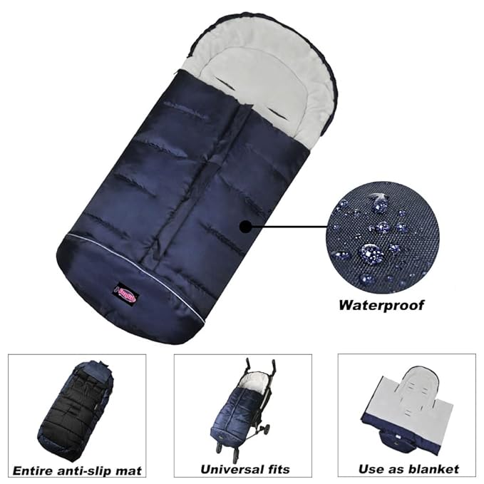 funlife 0-4T Anti-Kick Winter Warm Stroller Blanket,Cozy Baby Sleeping Bag Cocoon Adaptable for All Strollers Waterproof,Anti-Slip,Extendable,Multifunction Use Footmuff for Stroller Blanket-BubblyBeeBaby
