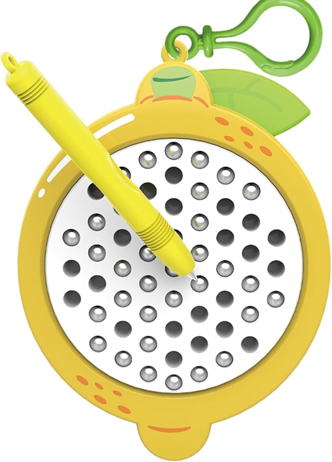 1pcs Lemon Magnetic Drawing Board for Kids & Toddlers with Beads and Magnet Stylus Pen - Magnetic Travel Toy for Airplane & Car Ride Activities for Kids-BubblyBeeBaby