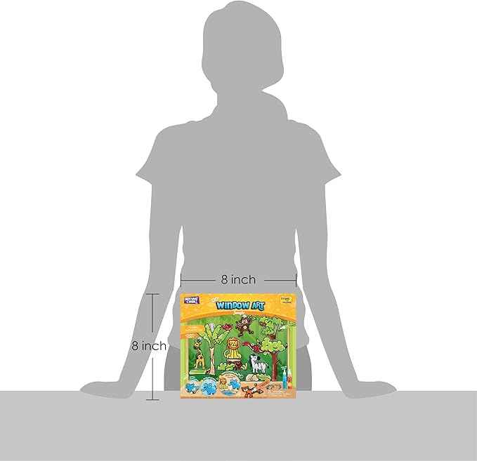 Imagimake Window Art Jungle Suncatcher Kit | Kids Crafts Supplies | Girls Toys Age 6-8 | Arts and Crafts for Kids Ages 8-12 | Creative Fun Craft Kit | Gifts for 5 Year Old Boys & Girls-BubblyBeeBaby