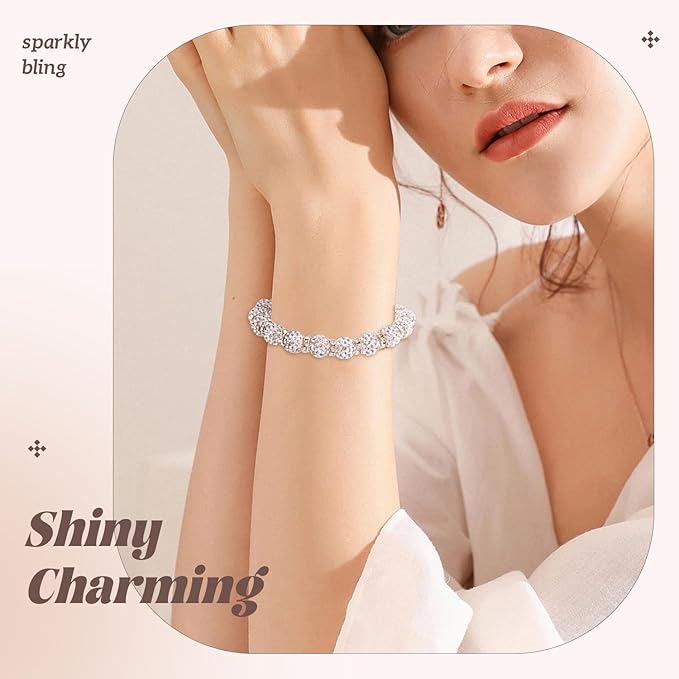 200pcs 10mm Rhinestone Beads for Jewelry Making, White Shiny Round Disco Ball Beads Bulk, Sparkle Crystal Clay Christmas for Bracelet Baseball Necklace Earring Crafting and DIY-BubblyBeeBaby