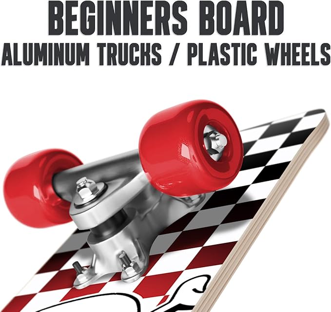 24 inch Rude Boyz Mini Cruiser Skateboard - Aluminium Trucks - Kids Skateboard Ages 5-8 Beginner - Skateboards for Kids-BubblyBeeBaby