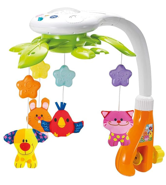 KiddoLab Baby Crib Mobile with Relaxing Music. Includes Ceiling Light Projector with Stars, Animals. Musical Crib Mobile with Timer. Nursery Toys for Babies Ages 0 & Older-BubblyBeeBaby