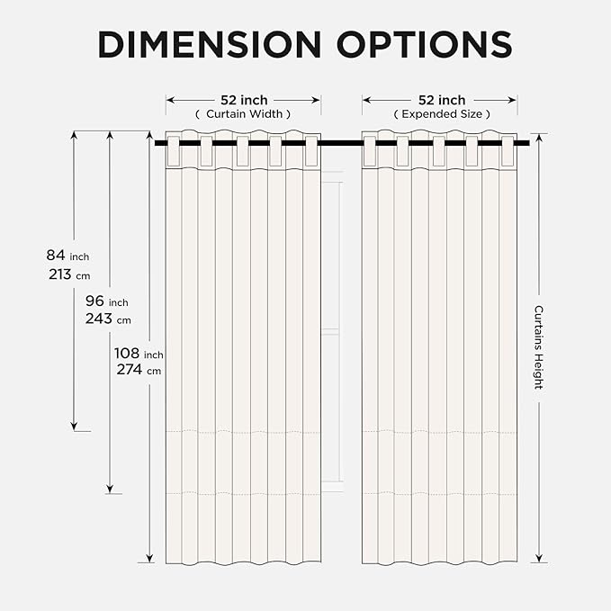 Joydeco Blackout Curtains 96 Inches Long for Bedroom, Thermal Insulated Black Out Curtains 2 Panels Set, Room Darkening Drapes for Living Room Window (W52 x L96 Inch, Red)-BubblyBeeBaby