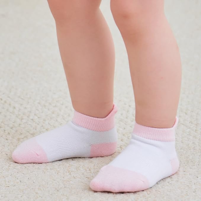 Zaples Baby Non Slip Grip Ankle Socks with Non Skid Soles for Infants Toddlers Kids Boys Girls-BubblyBeeBaby