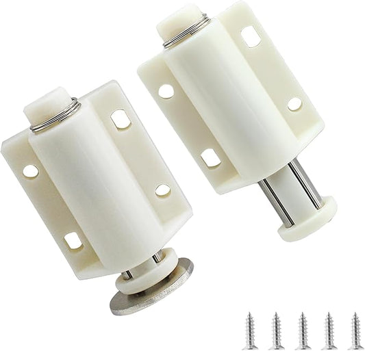 2 Pack Magnetic Touch Latch, Cabinet Push Open Catches Magnet Push Release Latches Hardware for Kitchen Cabinet Drawer Cupboard Closet Door (White)-BubblyBeeBaby