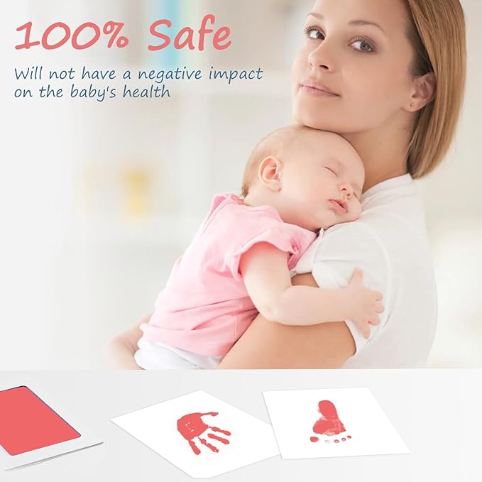 Inkless Baby Hand and Footprint Kit,Clean Touch Ink Pad for Baby Footprint Kit,No Mess Dog Paw Print Kit,DIY Footprint Ink for Baby Keepsake Gifts for Boys and Girls-BubblyBeeBaby