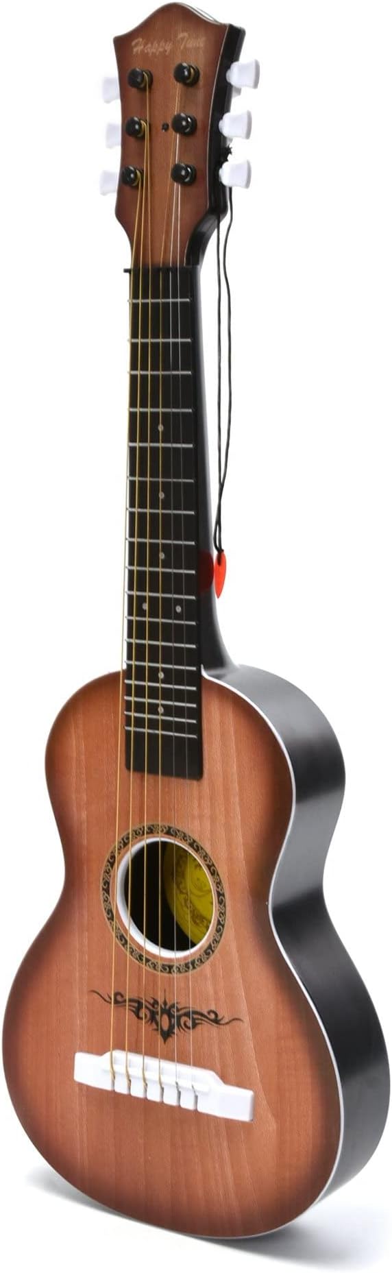 23" Acoustic Guitar, Kids 6 String Toy Guitar - Realistic Steel Strings - Beginner Practice First Musical Instrument for Children, Toddlers (Walnut)-BubblyBeeBaby