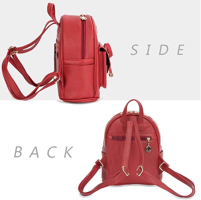 I IHAYNER Girls Bowknot Cute Leather Backpack Mini Backpack Purse for Women-BubblyBeeBaby