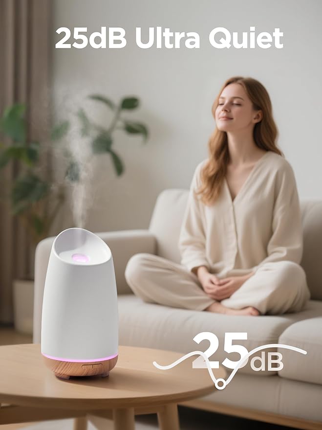 InnoGear Oil Diffuser, 150ml Ceramic Stone Diffuser for Essential Oils Handcrafted Aromatherapy Diffuser Ultrasonic Cool Mist Humidifier with 2 Mist Modes Waterless Auto Off for Home Room Office-BubblyBeeBaby