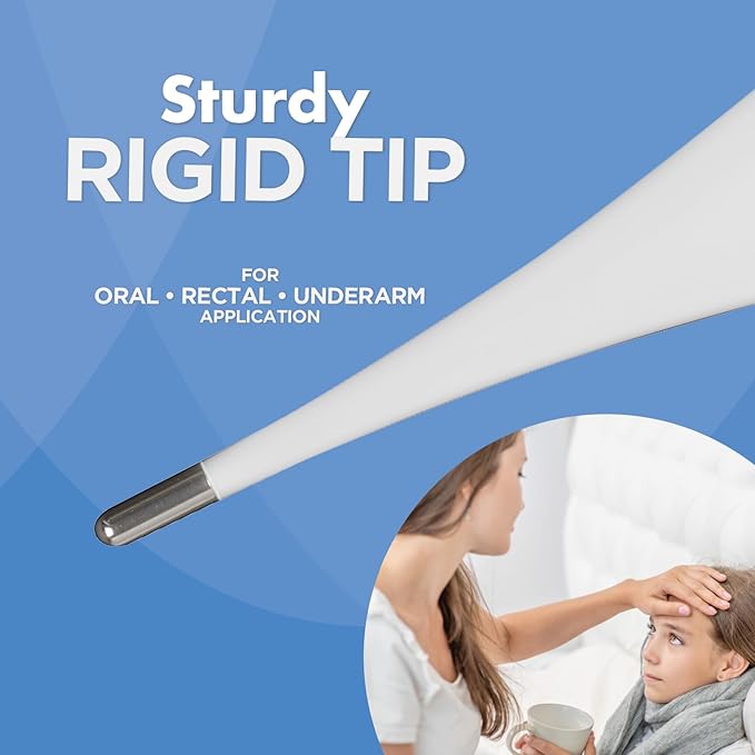 Healthwise Digital Thermometer | 30-Second Readout | Feverline Indicator | Clinical Rigid Tip | Hygienic Water-Resistant Easy Cleaning | Storage Case + Probe Covers Included-BubblyBeeBaby