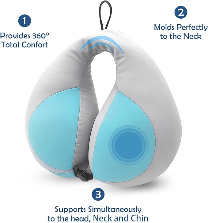 MOOB Kids Travel Pillow for Car Seat Kids U-Shape Travel Neck Pillow Support Children Stroller Pillow Blue-BubblyBeeBaby