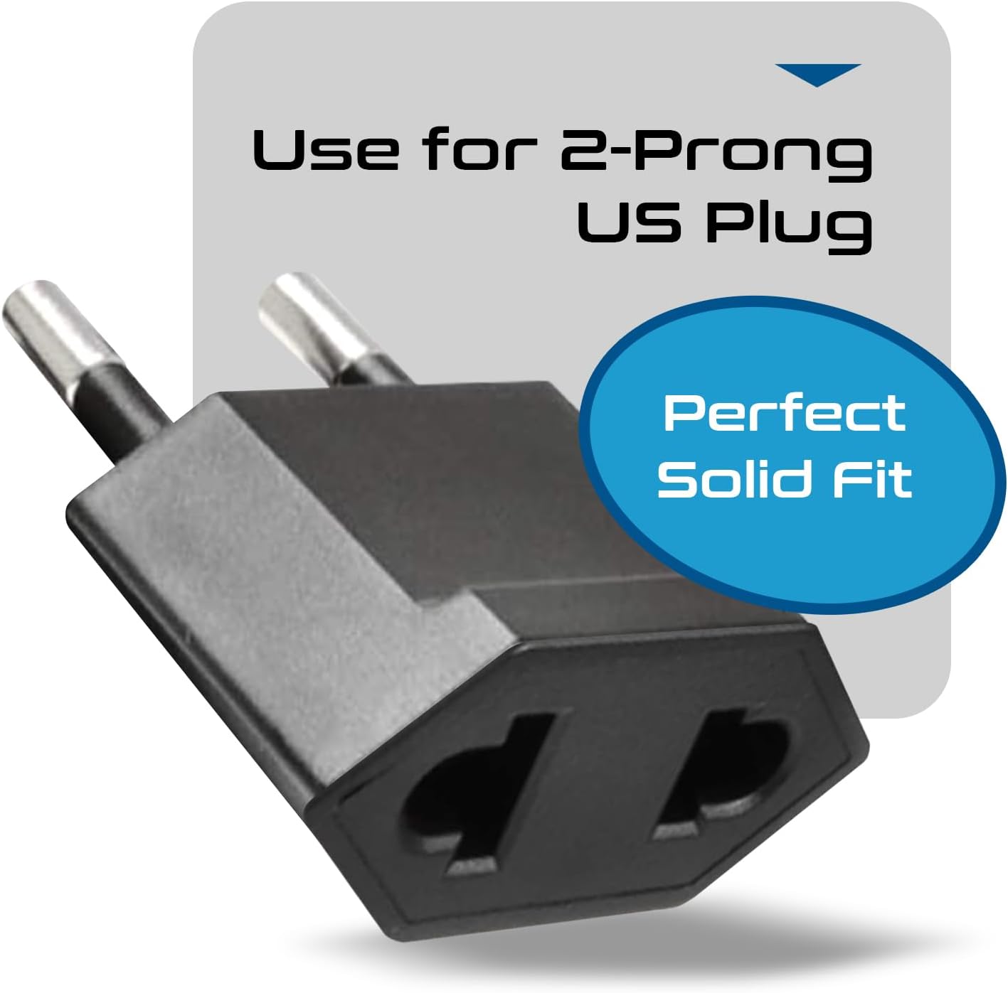 Ceptics USA, Canada to European Plug Adapter - Type C Adapter compatible in Europe, Canada to European travel plug adapter Ideal for Phones, Camera & more - CE Certified - RoHS Compliant - 6 Pack