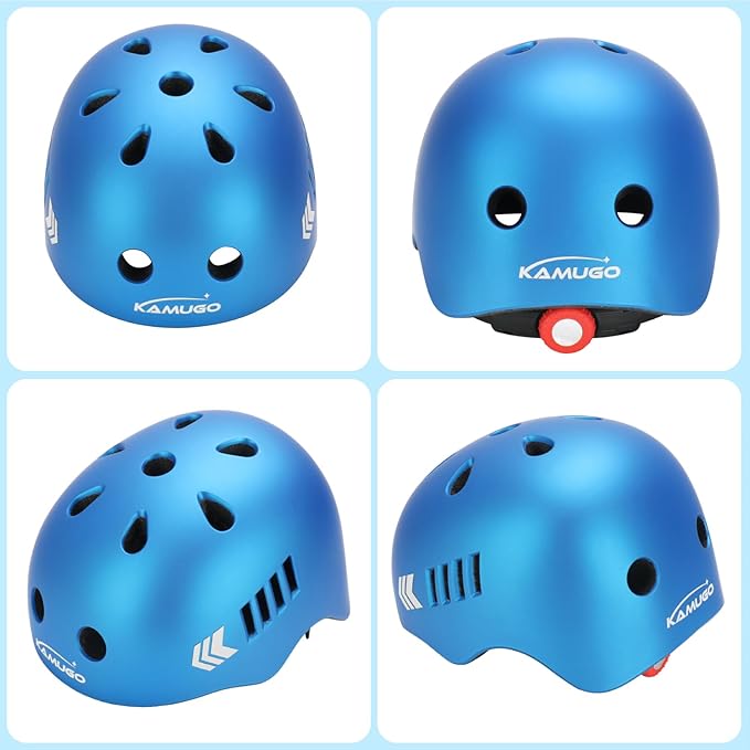 KAMUGO Kids Bike Helmet Set, Toddler Helmet for Ages 2-8 Boys Girls with Sports Protective Gear Set Knee Elbow Wrist Pads for Skateboard Cycling Scooter Rollerblading-BubblyBeeBaby