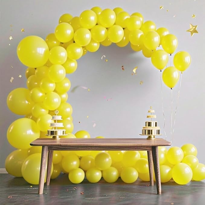 140pcs Yellow Round Balloons Different Sizes 18 12 10 5 Inch Latex Balloons for Arch Decoration Party Balloon Kit for Graduation Birthday Party Wedding Balloon Baby Shower Decoration-BubblyBeeBaby
