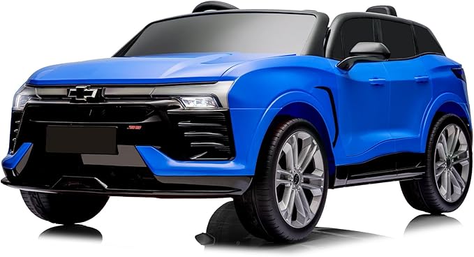 Hetoy 24V 2-Seater SUV Licensed Chevrolet Blazer Ride On Car Toy w/Parent Remote Control, 3 Speeds, Wireless Music, MP3 Player, Electric Car for Kids Ages 3-8, Blue-BubblyBeeBaby