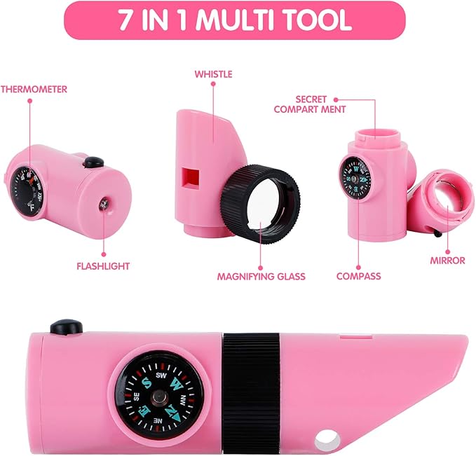 INNOCHEER Toys for Girls Explorer Kit, Bug Catcher Kit for Kids, Birthday Gifts, Summer Toys for 3 4 5 6 7 8+ Year Old Girls, 3 4 5 6 7 8+ Year Old Girl Birthday Gift Kids Outdoor Toys-BubblyBeeBaby