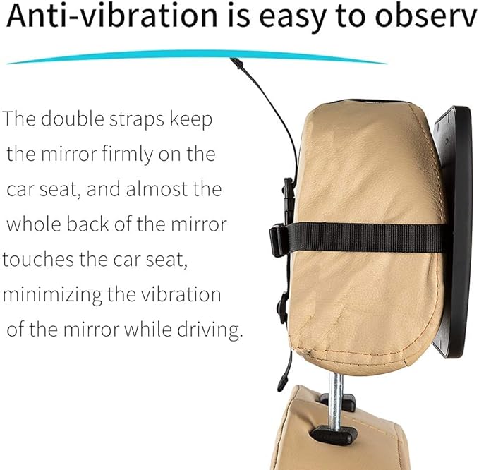 Funbliss Rear Facing Car Seat Mirrors - Shake-proof & Shatterproof Baby Car Mirror for Backseat - Clear Wide View, Easy Install, 2 Pack for Multiple Kids-BubblyBeeBaby