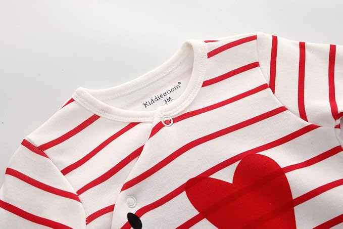 Kiddiezoom Baby and Toddler Boys'Snug Fit Footed One-Piece Romper Jumpsuit Cotton Cotton Footed Outfit-BubblyBeeBaby