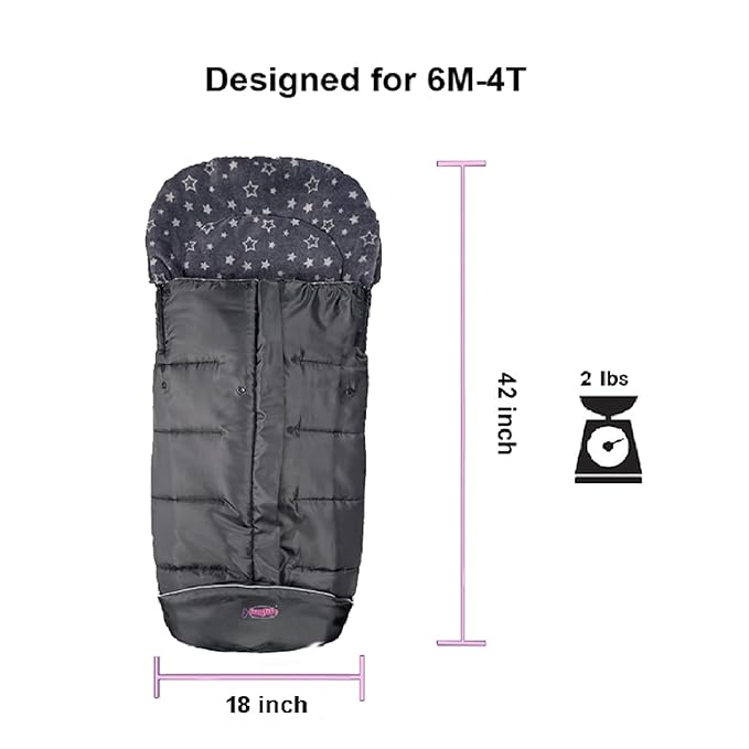 Front Height Adjustable Winter Waterproof Stroller Bunting Bag,Winter Stroller Blanket,Good for M6-48 Toddler-BubblyBeeBaby