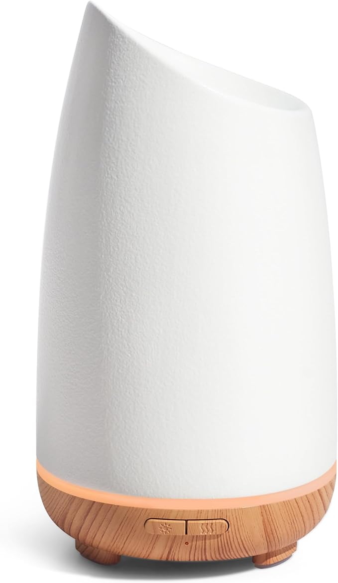 InnoGear Oil Diffuser, 150ml Ceramic Stone Diffuser for Essential Oils Handcrafted Aromatherapy Diffuser Ultrasonic Cool Mist Humidifier with 2 Mist Modes Waterless Auto Off for Home Room Office-BubblyBeeBaby