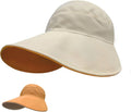Sun Hats for Womens Wide Brim UV Protection Fishing Hats Packable Reversible Hollow Top Hat with Ponytail Beach Travel Hats