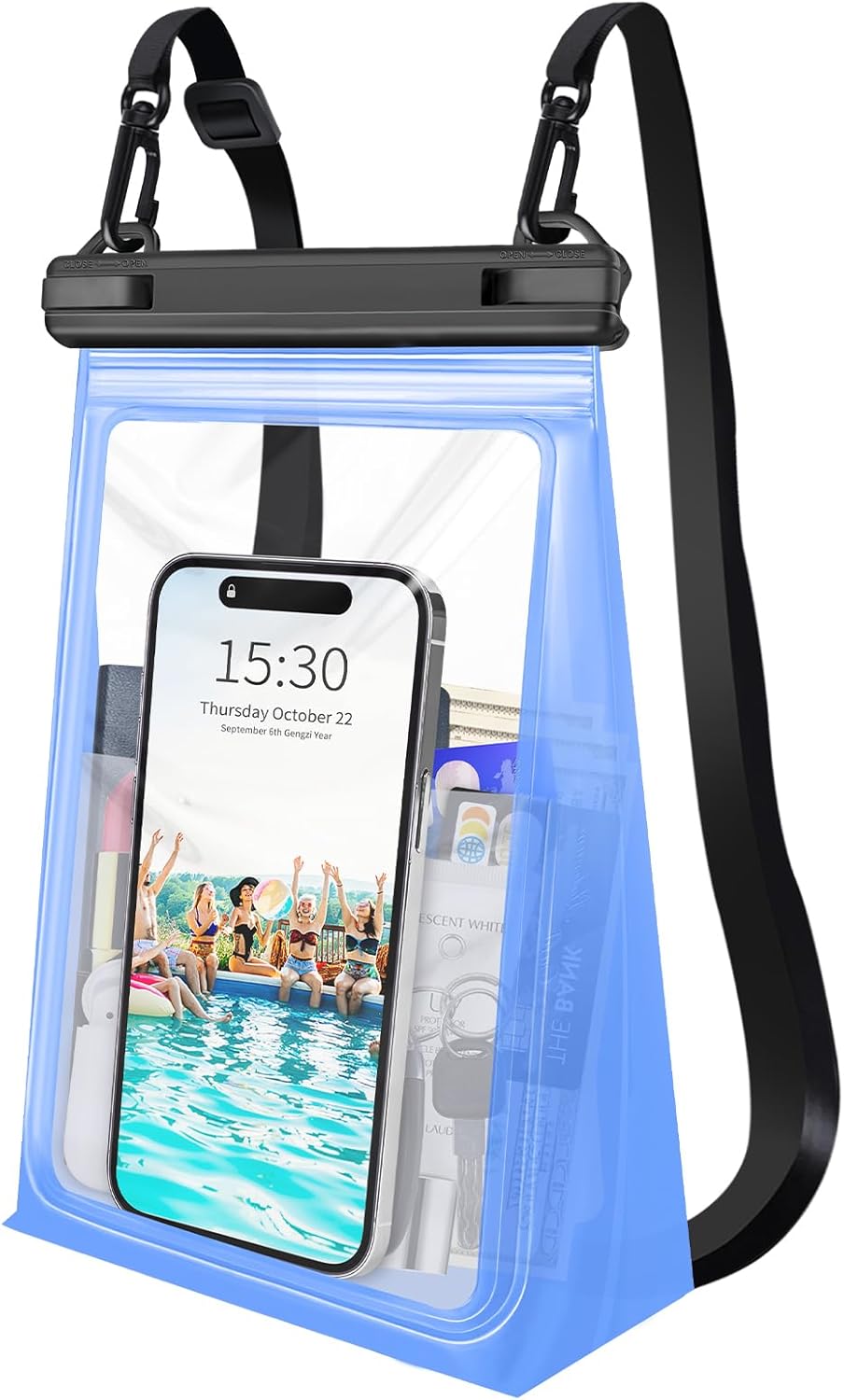 Large Waterproof Phone Pouch Floating, Waterproof Phone Case for iPhone 14 15 Pro Max 13 Plus 12 11 Samsung S23 Ultra S22 up to 8.5'', IPX8 Water Proof Phone Dry Bag for Swimming Kayaking Vacation