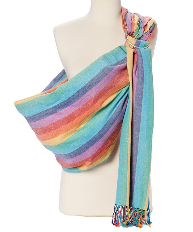 Hip Baby Wrap - 100% Soft Cotton Baby Sling Wrap - Baby Hip Carrier - Nursing Wraps for Breastfeeding, Baby Carrier Sling - Newborn to Toddler Baby Carrying Wrap, Supports 8-35 lbs - Summer Rainbow-BubblyBeeBaby