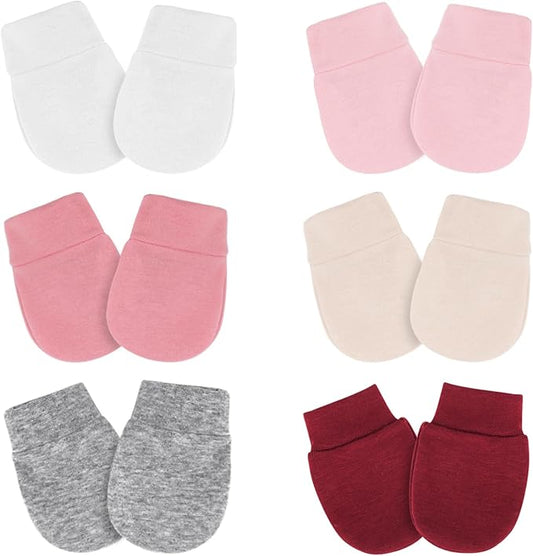 Newborn Baby Mittens No Scratch Cotton Elastic Wrist Gloves Infant Toddler Mittens for Baby Boy Girl 0-6 Months-BubblyBeeBaby