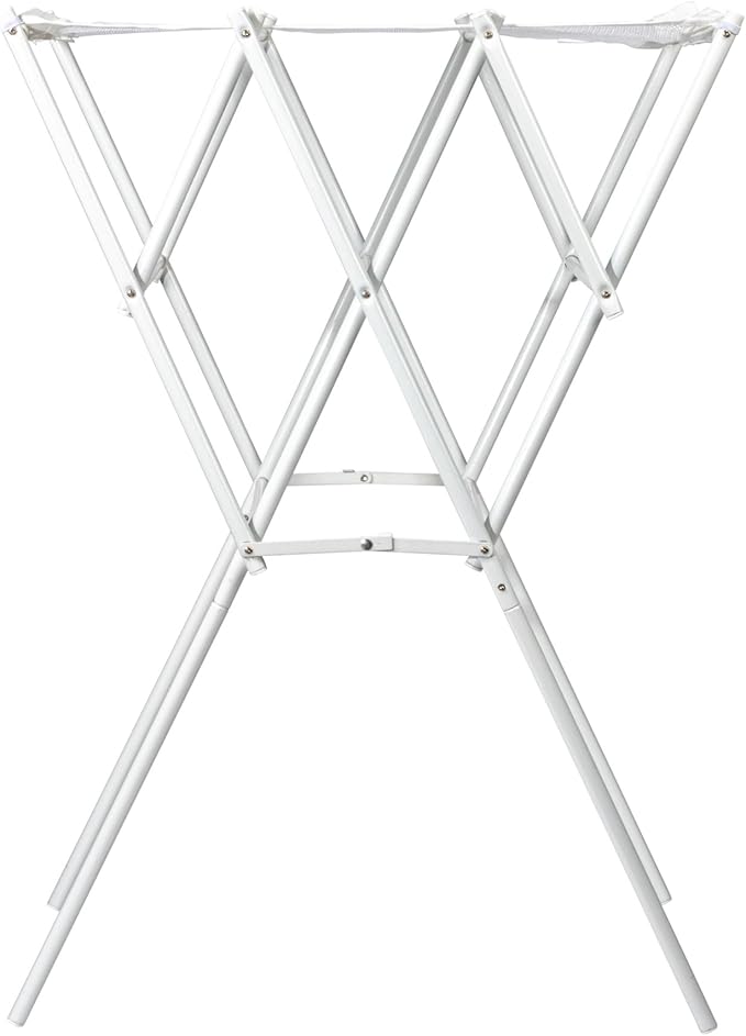Household Essentials Clothes Drying Rack, Foldable, Expandable and Collapsible Laundry Drying Rack, White-BubblyBeeBaby