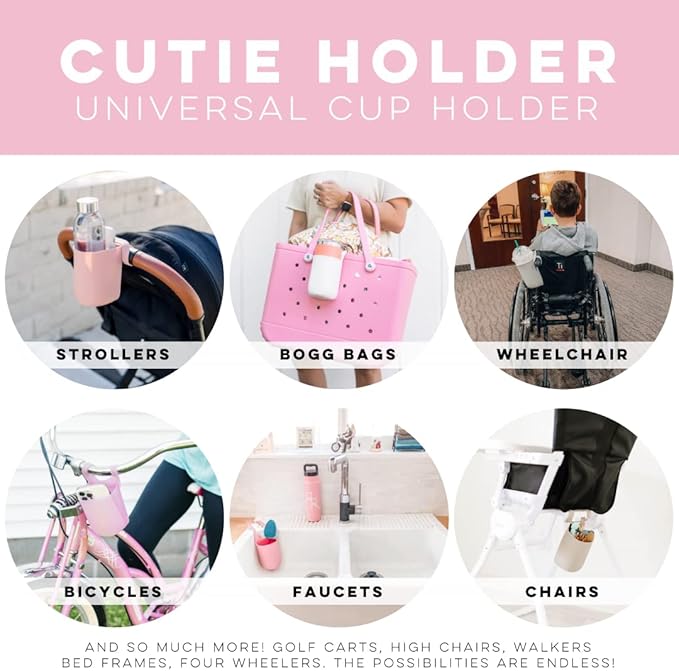 Ryan & Rose Cutie Holder Universal Stroller Cup Holder (Ballet)-BubblyBeeBaby