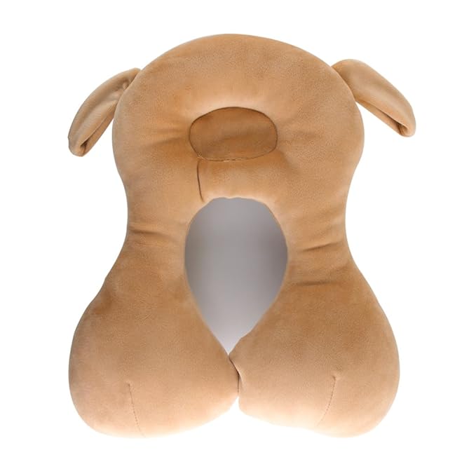 KAKIBLIN Baby Neck Pillow, Upgraded Baby Support Pillow,Head Pillows for Carseat, Newborn Neck Support for Car Seat,Pushchair,Travel(Brown)-BubblyBeeBaby