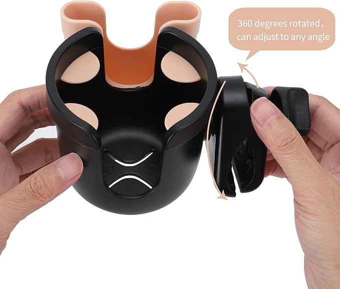 Accmor Stroller Cup Holder with Phone Holder, Bike Cup Holder, Universal Cup Holder for Uppababy Nuna Doona Strollers, 2-in-1 Cup Phone Holder for Stroller, Bike, Wheelchair, Walker, Scooter-BubblyBeeBaby
