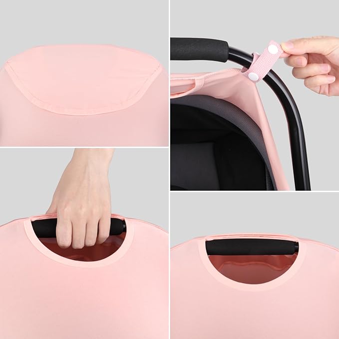 Metplus 2-in-1 Baby Car Seat Cover, Multi Use Cover for Baby Car Seat Canopy with Privacy Sun Shade, Protect Your Baby's Safety Seat with Style, Infant Carrier Covers for Boys & Girls-BubblyBeeBaby