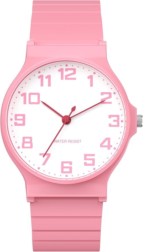 Kids Analog Watch Boys Girls, 30M Waterproof, Sports Watch for Boys, Easy to Read Children's Thin Dial Wrist Watches with Soft Band, for Ages 5-15 Kids Great Birthday Gifts Christmas Day-BubblyBeeBaby