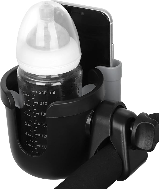 Accmor Stroller Cup Holder with Phone Holder, Bike Cup Holder, Universal Cup Holder for Uppababy Nuna Doona Strollers, 2-in-1 Cup Phone Holder for Stroller, Bike, Wheelchair, Walker, Scooter-BubblyBeeBaby