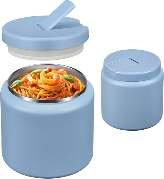 26oz Soup Thermo for Hot Food Kids with Buckle Lid Insulated Vacuum Food Jar Wide Mouth Leakproof Stainless Steel Lunch Container (Blue)-BubblyBeeBaby