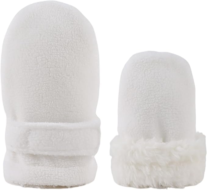 Zsedrut No Scratch Baby Mittens Toddler Infant Fleece Lined Gloves Winter Warm Mitten for Baby Boys Girls-BubblyBeeBaby