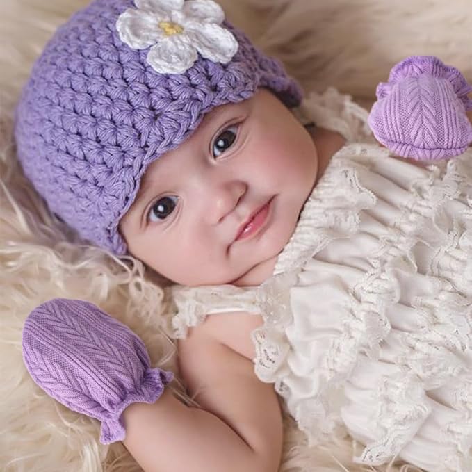 BQUBO Newborn Infant Toddler Mittens No Scratch Cotton Elastic Wrist Gloves Hypoallergenic for 0-6 Months Baby Boys Girls-BubblyBeeBaby