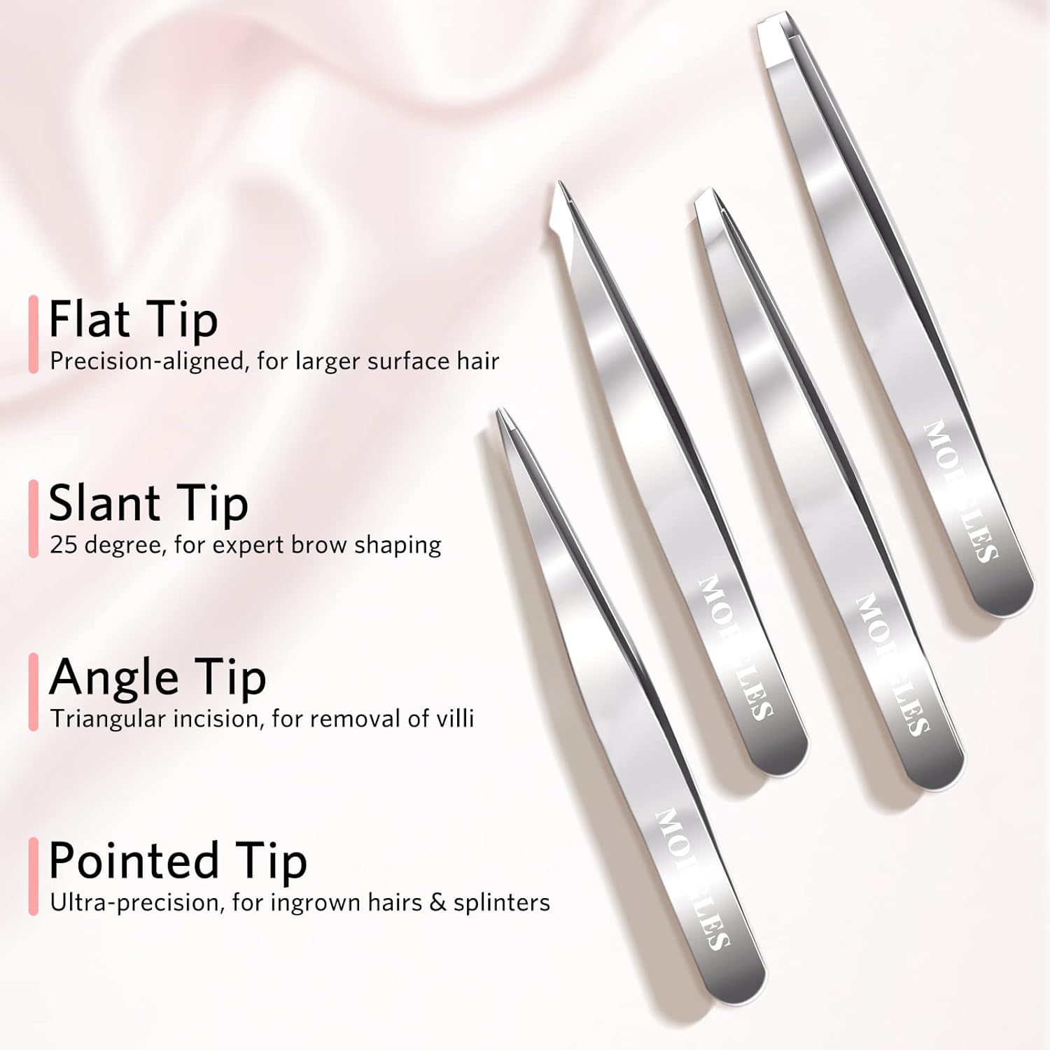 Tweezers and Nail Clipper Set with Case for Men Women, MORGLES 9 Pcs Professional Stainless Steel Tweezers No Gaps
