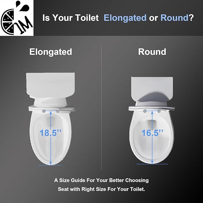 1M Soft Close Toilet Seat Round, Patented Quick Releasing for Easy Cleaning, Anti-Wiggling Design, Easy Installation-BubblyBeeBaby