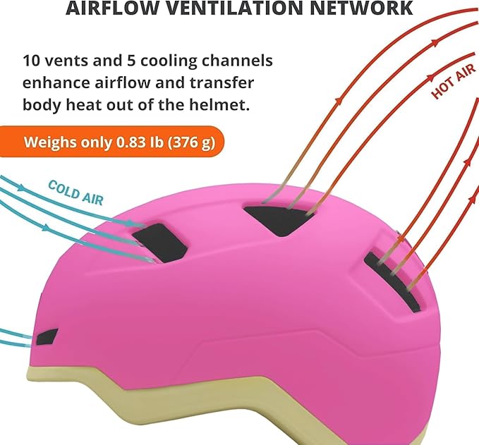 Kid Bike Helmets for Boys and Girls | Fit Head 51-54cm Circumference | CPSC & NTA-8776 Dual Certified | Multi-Sport Helmets with LED Lights, Magnetic Buckle, Detachable Visor-BubblyBeeBaby