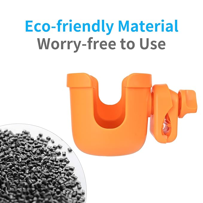 Suranew Adjustable Stroller Cup Holder with Phone Holder for Baby Stroller for Family Members (Orange)-BubblyBeeBaby